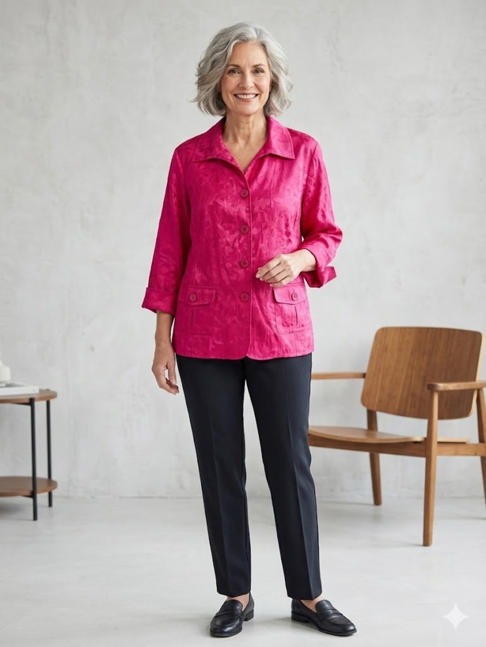 Jones New York Hot Pink Button-Front Blazer, Women’s Size 18, 18W